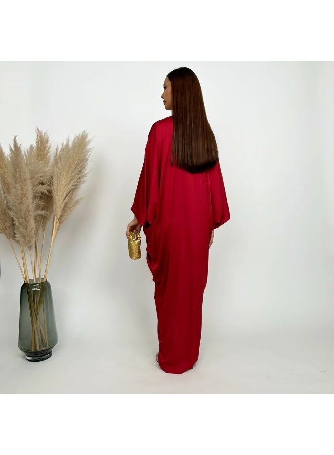 QABEELA RAM24 JAMILA MAROON KNOT KAFTAN - Image 2